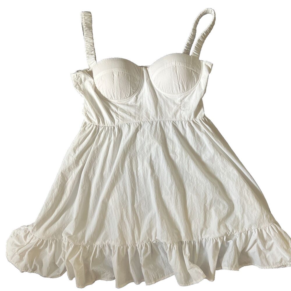 BABY PINK dress XL mini corset top white babydoll coquette